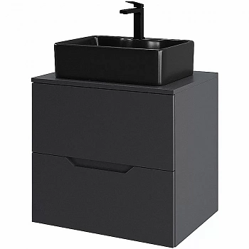 Тумба с раковиной Orange Line 60 Li-60TugMDF+B01-475MB графит матовый