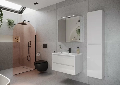 Тумба с раковиной Sancos Libra LB80W белый глянец
