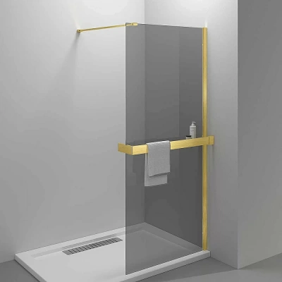 Душевое ограждение Vincea Walk-In HR 100 VSW-4HR100CGG стекло тонированное/профиль брашированное золото