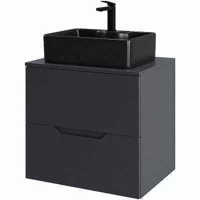 Тумба с раковиной Orange Line 60 Li-60TugMDF+B01-475MB графит матовый