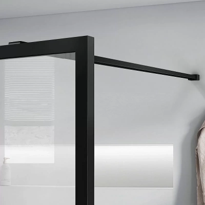 Душевое ограждение Vincea Walk-In 120 VSW-1HC120CFB стекло прозрачное-рифленое/профиль черный матовый