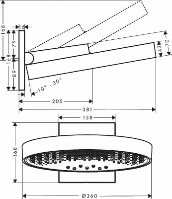 Верхний душ Hansgrohe Rainfinity 360 3jet 26234000