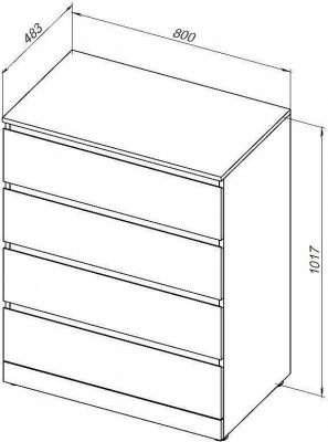 Комод Aquanet Сканди 302541 80 Дуб эдгрейн