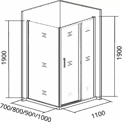 Душевой уголок Good Door Cofe WTW+SP 110х90 стекло прозрачное/профиль хром