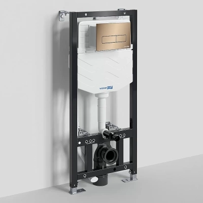 Система инсталляции для унитаза WasserKraft Aller 10TLT.010.ME.RG03 с кнопкой розовое золото