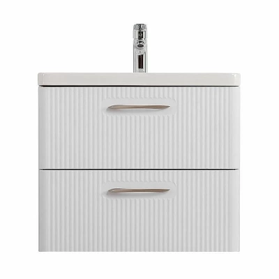 Тумба с раковиной BelBagno DUE-600-2C-SO-BM-P белый металлик
