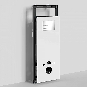 Инсталляция для унитаза WasserKraft Salm 27TLT.010.ME.WH.CH04 с кнопкой хром