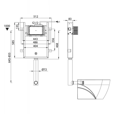 Инсталляция для унитаза Iddis Optima Home OPH0W0Ci32K белая клавиша