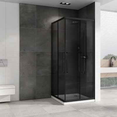 Душевой уголок ABBER Schwarzer Diamant AG02090BDTH 90x90 тонированный/профиль черный