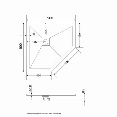 Душевой поддон Grossman STRONG 90x90 графит
