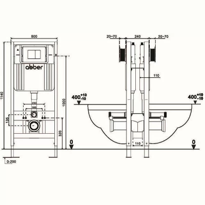 Инсталляция для унитаза ABBER AC0106 двойная