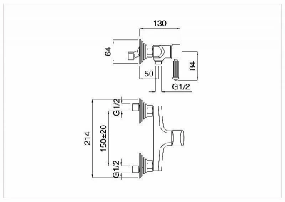 Смеситель для душа Cezares OLIMP-DM-02-L бронза