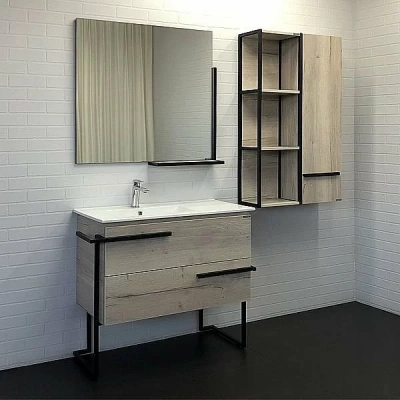 Тумба с раковиной Comforty Дюссельдорф 00-00004093 90 дуб дымчатый