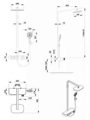 Душевая система Bravat Cobble F6389423CP-A1-ENG