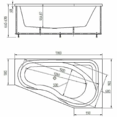 Ванна Aquatek Медея 170х95 белая