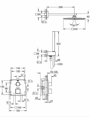 Душевая система Grohe Grohtherm Cube 34741000