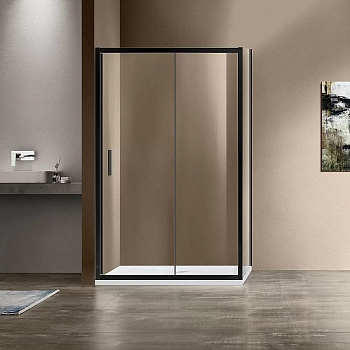 Душевой уголок Vincea Garda VSR-1G1014CLB 140x100 профиль черный/стекло прозрачное