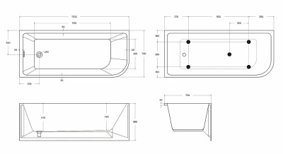 Ванна акриловая BelBagno BB712 170х73
