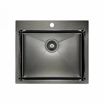 Мойка кухонная Paulmark BRIM PM215951-GM вороненая сталь