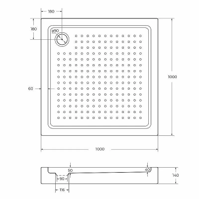 Душевой поддон Cezares TRAY-A-A 100х100 без сифона