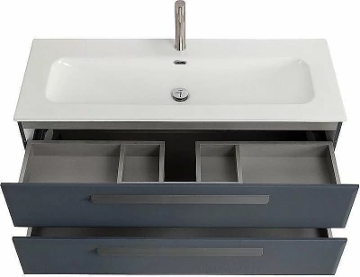 Тумба с раковиной Cezares Eco 120 ECO-CER-N-1200-2C-SO-GR-P графит