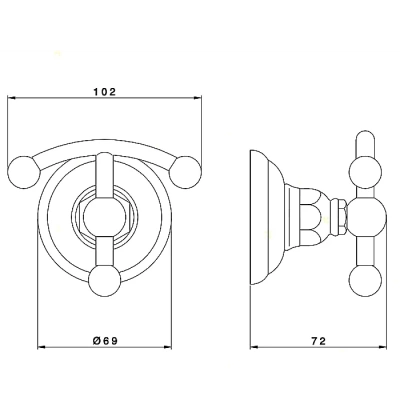 Крючок Nicolazzi Accessori Classica 1481BZ Бронза