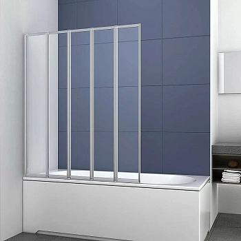 Шторка для ванны Vincea VSB-32120CL 120х140 стекло прозрачное/профиль хром