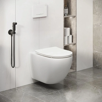 Унитаз подвесной Grossman Classic 97.4411S.04.01M безободковый, с крышкой микролифт, с инсталляцией и белой матовой клавишей