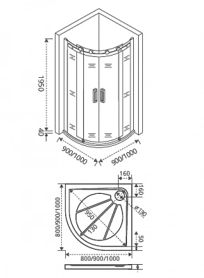 Душевой уголок Good Door GALAXY R-TD-90-C-B 90x90