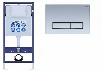 Инсталляция для унитаза Aquatek Standart INS-0000012 с кнопкой KDI-0000027 никель
