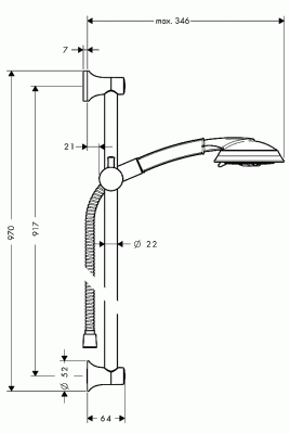 Душевой гарнитур Hansgrohe Raindance Classic 100 AIR 27841000 хром