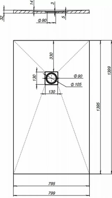 Душевой поддон Aquanet Pleasure 140x80 белый