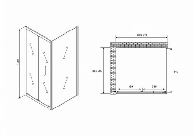 Душевой уголок Abber Sonnenstrand AG07090B-S90B 90x90