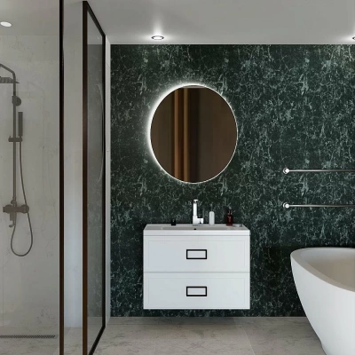 Тумба с раковиной LA FENICE Cubo Bianco TWIN 100 белая/ручки черные