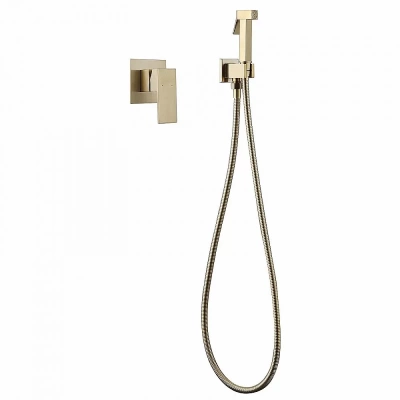 Гигиенический душ со смесителем ABBER Daheim AF8225G золото матовое