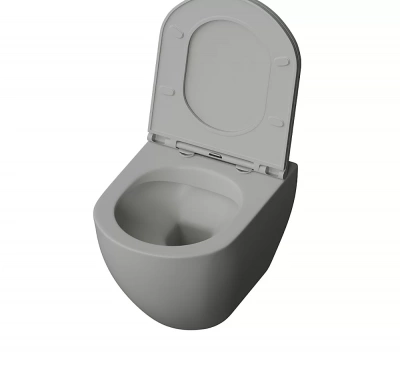 Унитаз подвесной Grossman Color GR-4455GMS безободковый, с крышкой микролифт, серый матовый