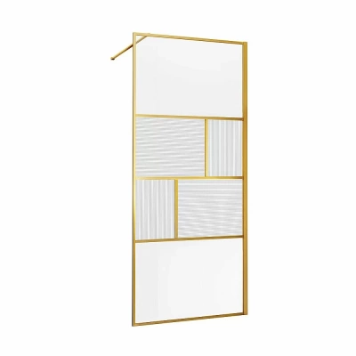 Душевое ограждение Vincea Walk-In 100 VSW-1HC100CFBG стекло прозрачное-рифленое/профиль брашированное золото