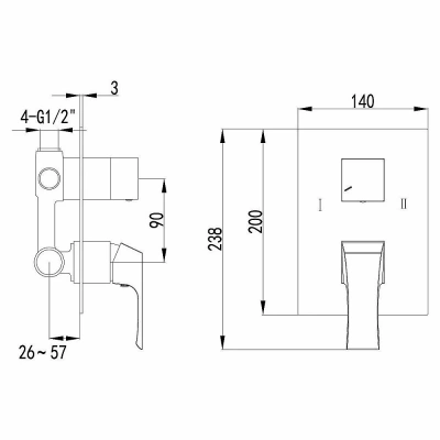 Смеситель для ванны Lemark Unit LM4527C