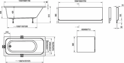 Ванна акриловая Ravak Chrome 170x75