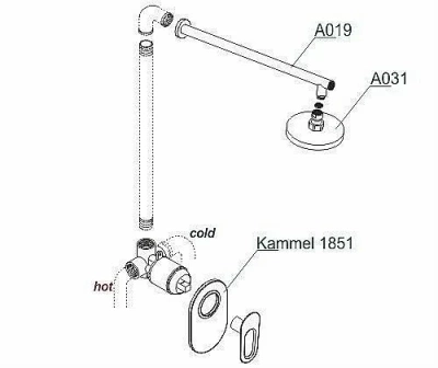 Душевая система WasserKRAFT Kammel 1800 A12831