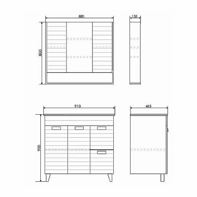 Тумба с раковиной Comforty Клеон 00-00004757 90Н белый/дуб дымчатый