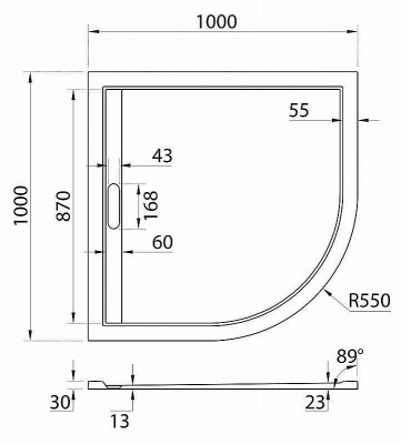 Душевой поддон Cezares TRAY AS-R 100x100 белый