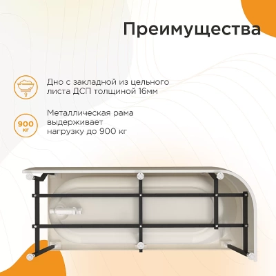 Ванна Радомир Вальс 3/4 170х75 белая