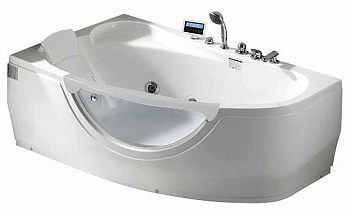 Ванна акриловая Gemy Glass Panel G9046 II O 171х100 белая с гидромассажем