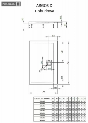 Душевой поддон Radaway Argos D 4ADN915-02 90х150 белый