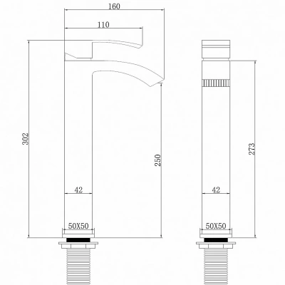 Смеситель для раковины Abber Wasserfall AF8611G золото матовое