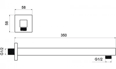 Держатель верхнего душа Aquatek AQ2175MB черный матовый