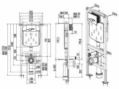 Инсталляция для унитаза Creavit FGR6003.00 от сети