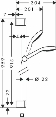 Душевая гарнитура Hansgrohe Croma Select S 1jet 26574400