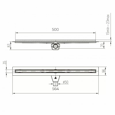 Душевой лоток PAINI Slim Line CH500SLC 50 черный матовый